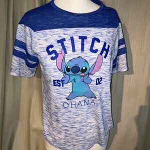 Disney Lilo & Stitch Juniors Blue Raglan-style Baseball Tee Size Med